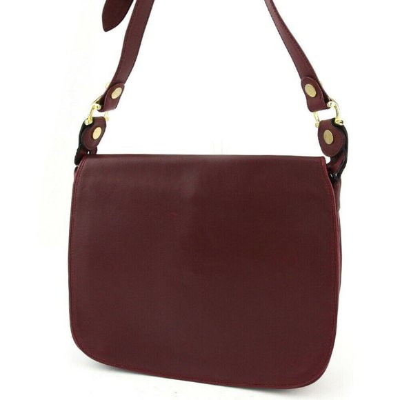 Cartier Shoulder Bag Mastline Bordeaux Leather Authentic Used